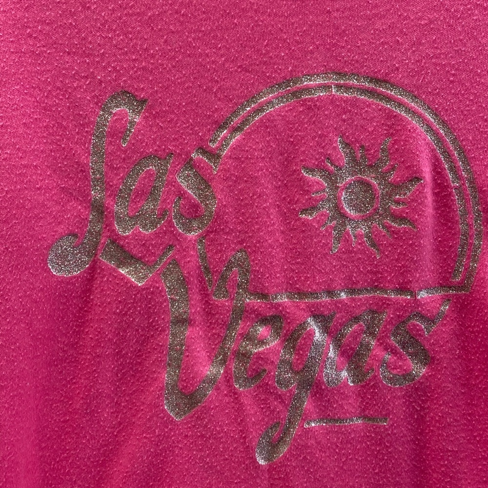 VINTAGE 1980s Las Vegas Cap Sleeve glitter Women’s T-Shirt